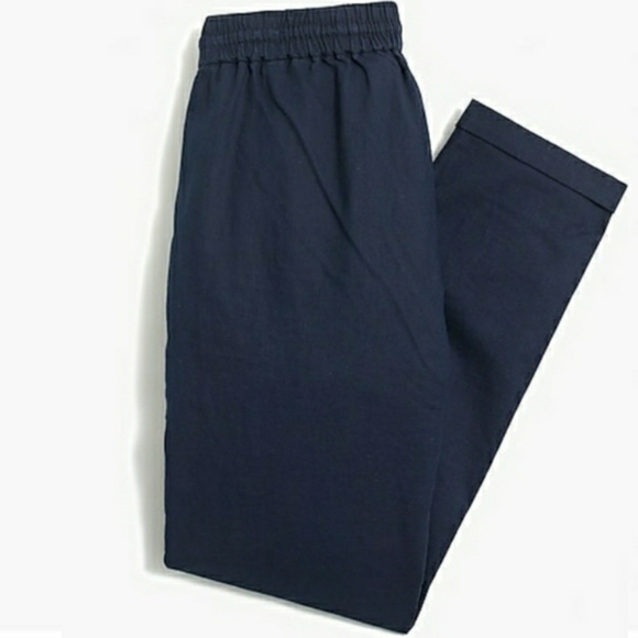 NWT J. Crew Drawstring Navy Crop Pants - Picture 3 of 4